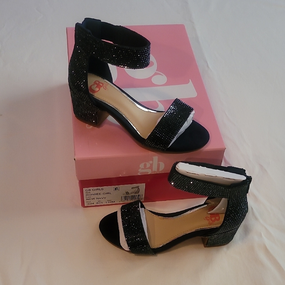 GB Girls Navy Sparkle Heels